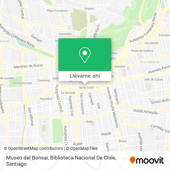 Mapa de Museo del Bonsai, Biblioteca Nacional De Chile