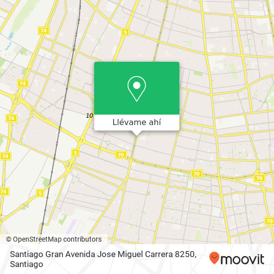 Mapa de Santiago Gran Avenida Jose Miguel Carrera 8250