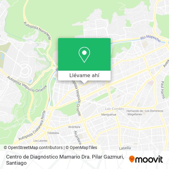 Mapa de Centro de Diagnóstico Mamario Dra. Pilar Gazmuri