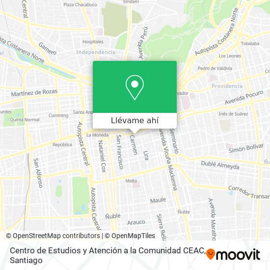 Mapa de Centro de Estudios y Atención a la Comunidad CEAC