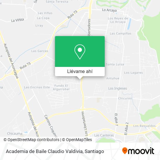 Mapa de Academia de Baile Claudio Valdivia