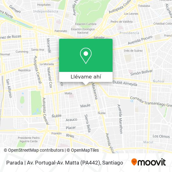 Mapa de Parada | Av. Portugal-Av. Matta (PA442)