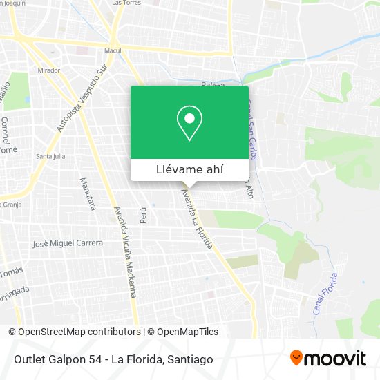 Mapa de Outlet Galpon 54 - La Florida