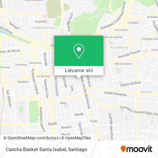 Mapa de Cancha Basket Santa Isabel