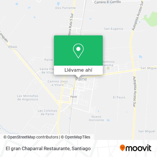 Mapa de El gran Chaparral Restaurante