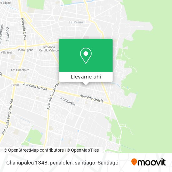 Mapa de Chañapalca 1348, peñalolen, santiago