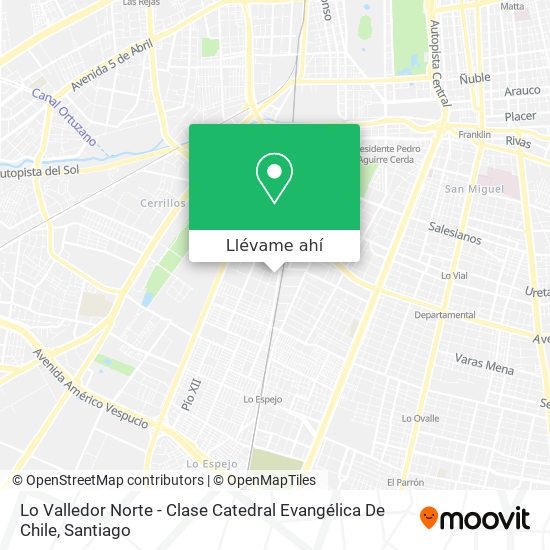 Mapa de Lo Valledor Norte - Clase Catedral Evangélica De Chile