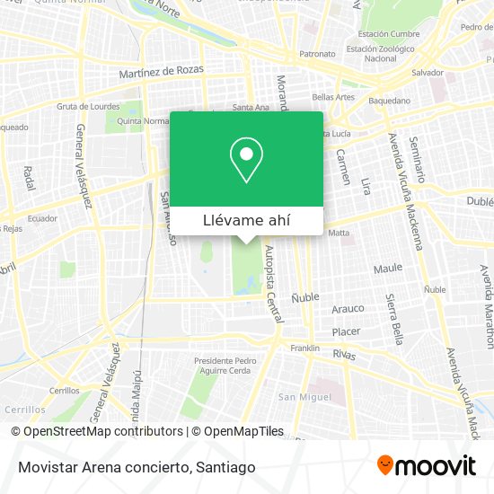 Mapa de Movistar Arena concierto