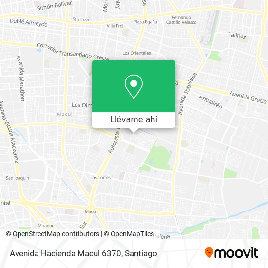 Mapa de Avenida Hacienda Macul 6370