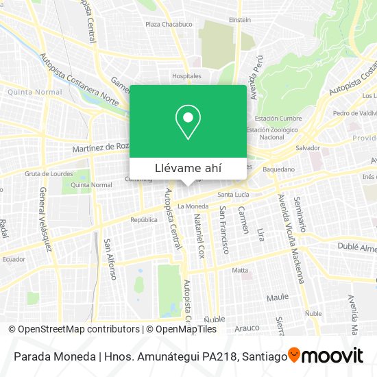 Mapa de Parada Moneda | Hnos. Amunátegui PA218