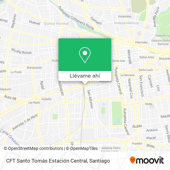 Mapa de CFT Santo Tomás Estación Central