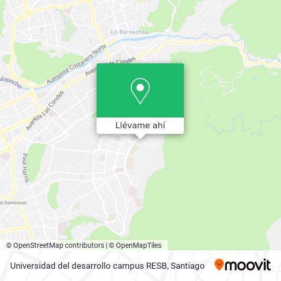 Mapa de Universidad del desarrollo campus RESB