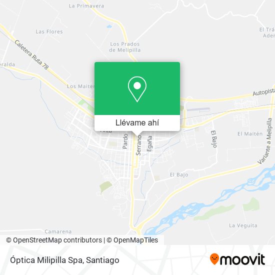 Mapa de Óptica Milipilla Spa