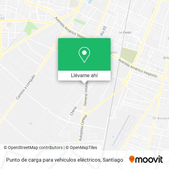 Mapa de Punto de carga para vehículos eléctricos