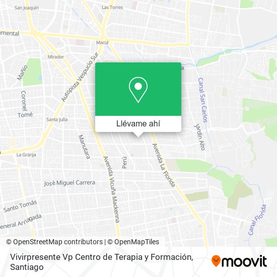 Mapa de Vivirpresente Vp Centro de Terapia y Formación