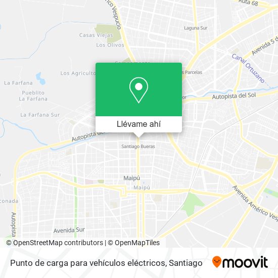 Mapa de Punto de carga para vehículos eléctricos