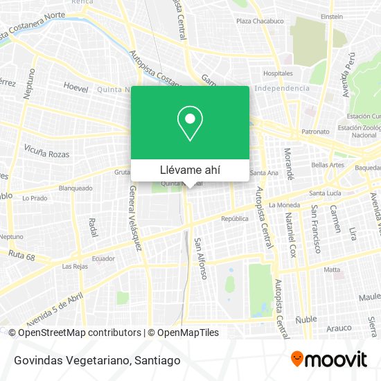 Mapa de Govindas Vegetariano