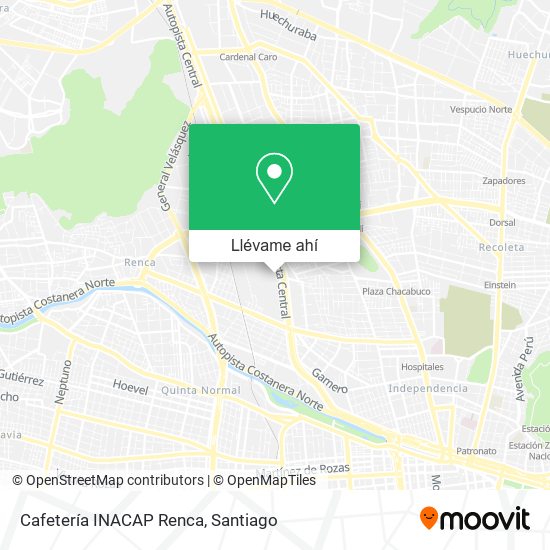 Mapa de Cafetería INACAP Renca
