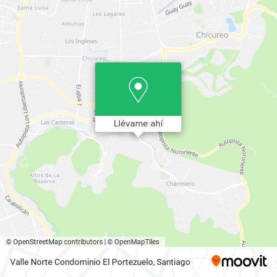 Mapa de Valle Norte Condominio El Portezuelo