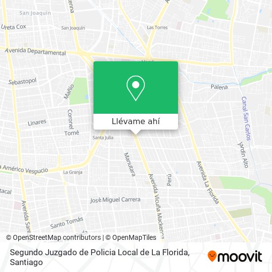 Mapa de Segundo Juzgado de Policia Local de La Florida