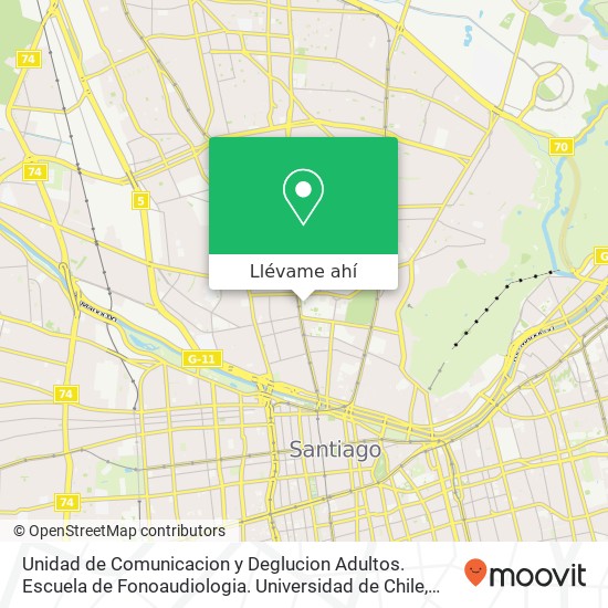 Mapa de Unidad de Comunicacion y Deglucion Adultos. Escuela de Fonoaudiologia. Universidad de Chile