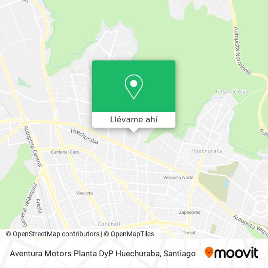 Mapa de Aventura Motors Planta DyP Huechuraba