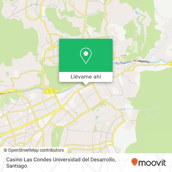 Mapa de Casino Las Condes Universidad del Desarrollo