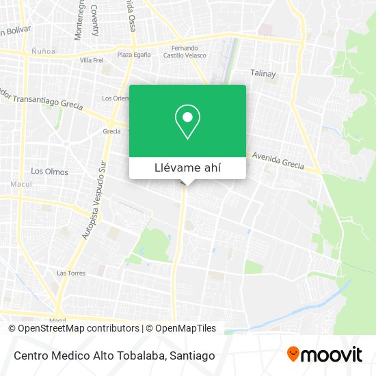 Mapa de Centro Medico Alto Tobalaba