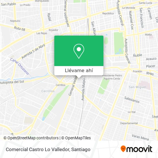 Mapa de Comercial Castro Lo Valledor