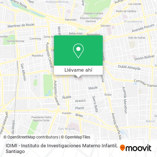 Mapa de IDIMI -  Instituto de Investigaciones Materno Infantil