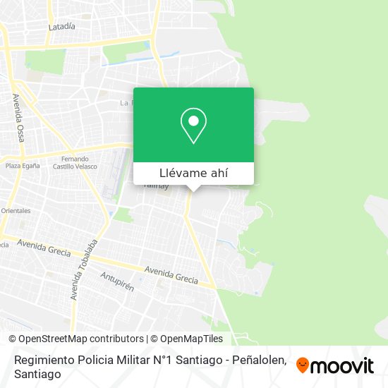 Mapa de Regimiento Policia Militar N°1 Santiago - Peñalolen