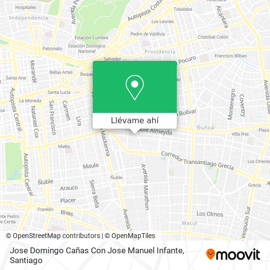 Mapa de Jose Domingo Cañas Con Jose Manuel Infante
