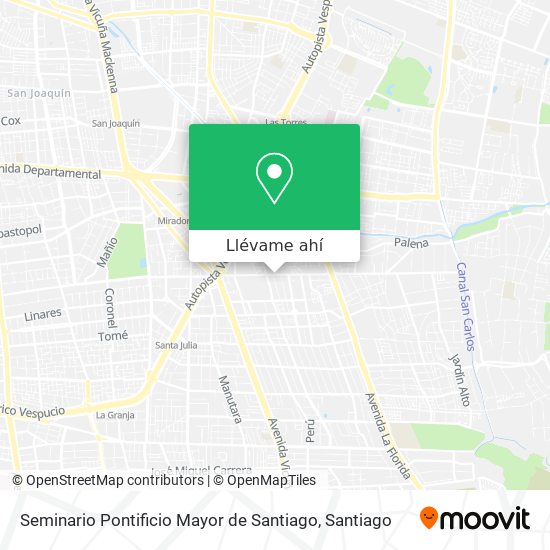 Mapa de Seminario Pontificio Mayor de Santiago
