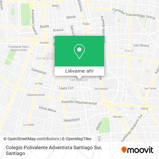 Mapa de Colegio Polivalente Adventista Santiago Sur