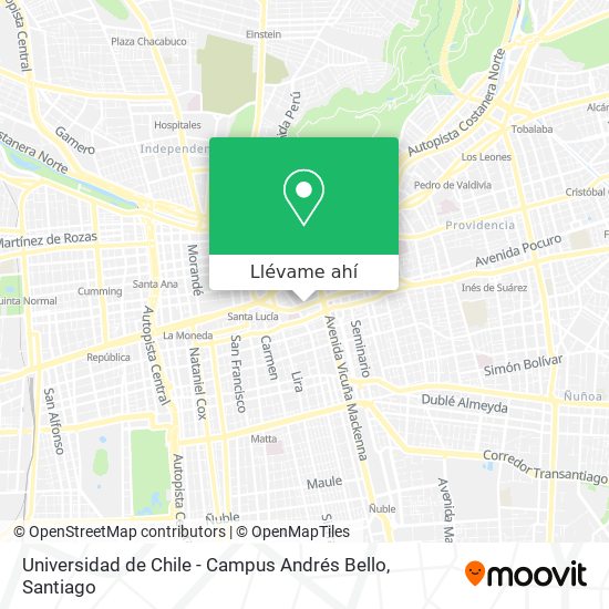 Mapa de Universidad de Chile - Campus Andrés Bello