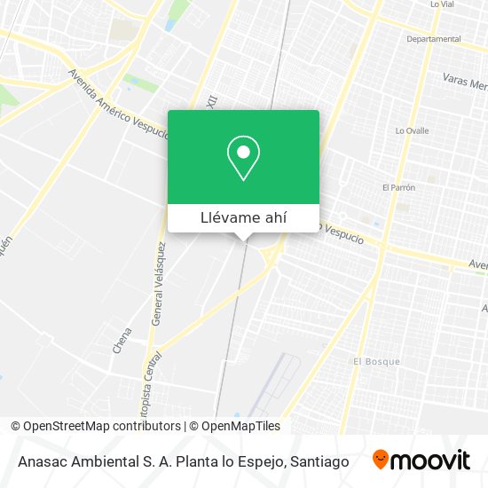 Mapa de Anasac Ambiental S. A. Planta lo Espejo