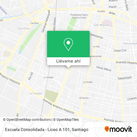 Mapa de Escuela Consolidada - Liceo A 101