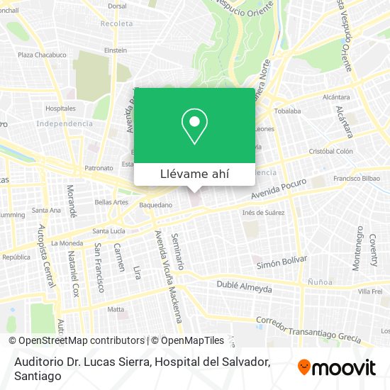 Mapa de Auditorio Dr. Lucas Sierra, Hospital del Salvador