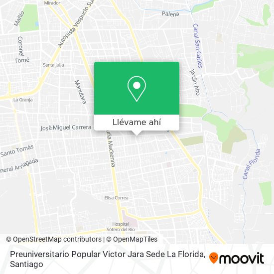 Mapa de Preuniversitario Popular Victor Jara Sede La Florida