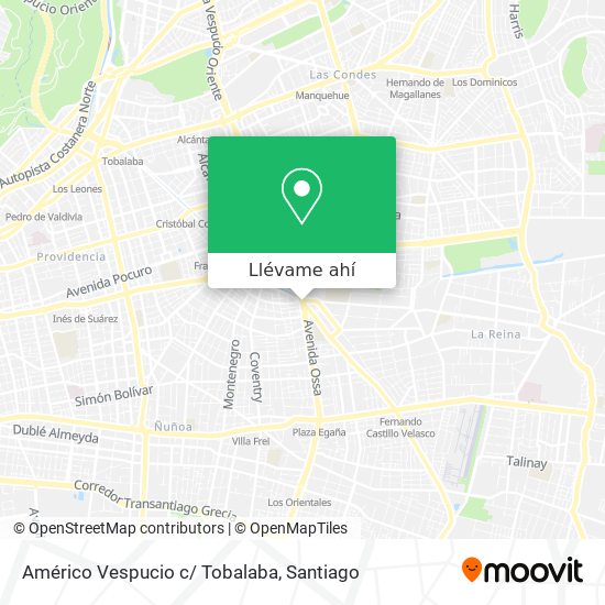 Mapa de Américo Vespucio c/ Tobalaba