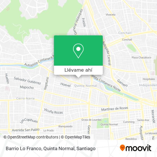 Mapa de Barrio Lo Franco, Quinta Normal
