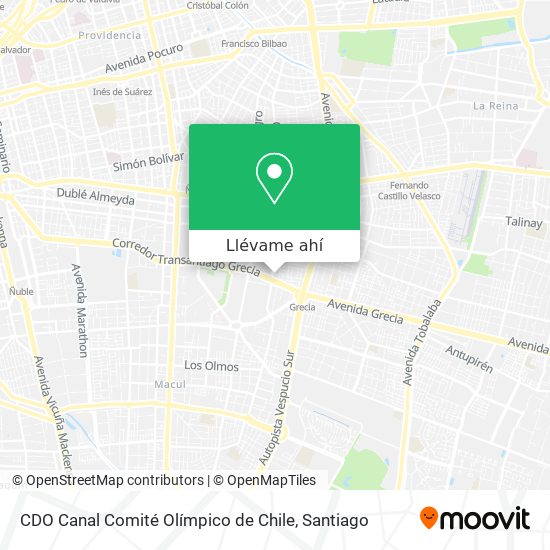 Mapa de CDO Canal Comité Olímpico de Chile