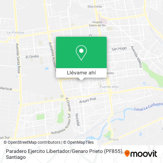 Mapa de Paradero Ejercito Libertador / Genaro Prieto (PF855)