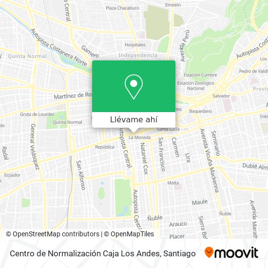 Mapa de Centro de Normalización Caja Los Andes