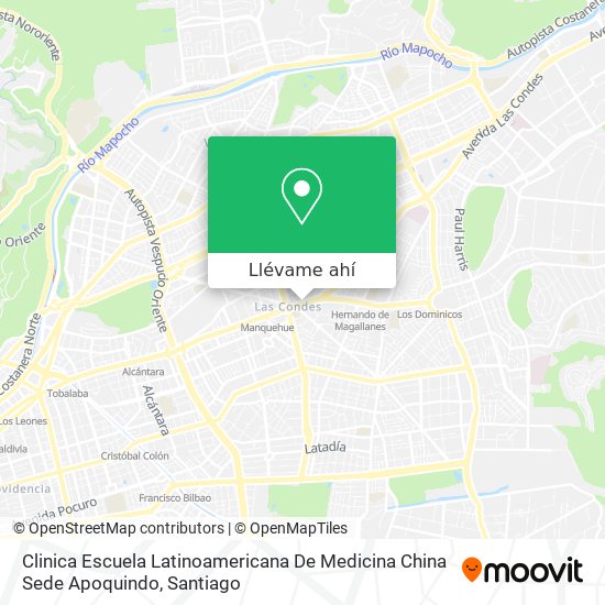 Mapa de Clinica Escuela Latinoamericana De Medicina China Sede Apoquindo