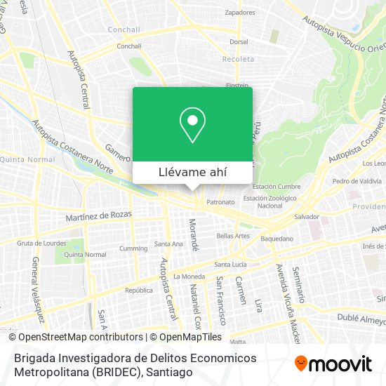 Mapa de Brigada Investigadora de Delitos Economicos Metropolitana (BRIDEC)