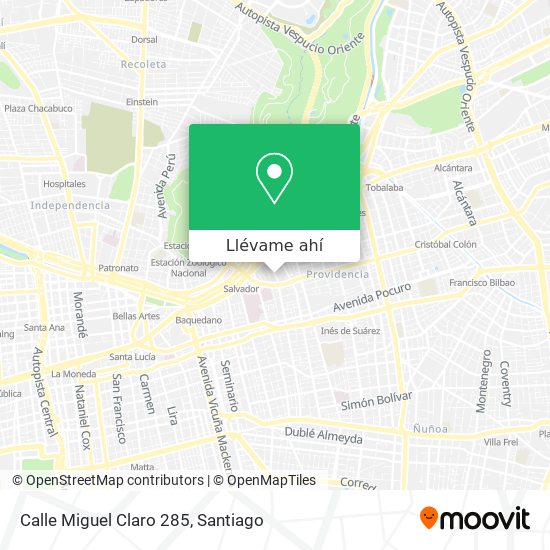 Mapa de Calle Miguel Claro 285