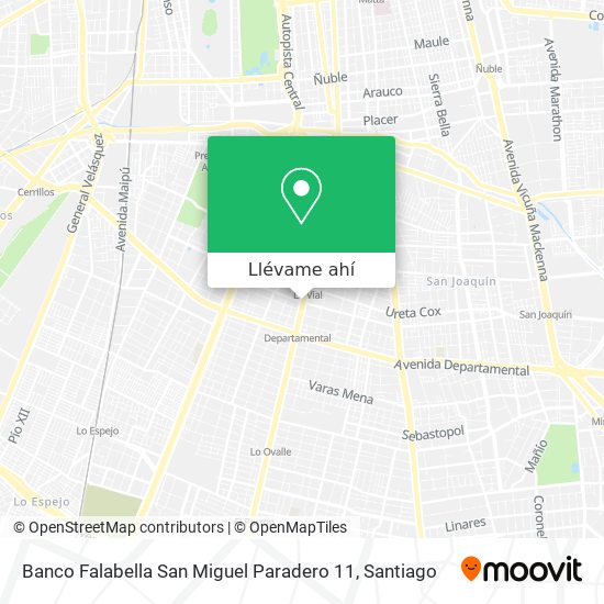 Mapa de Banco Falabella San Miguel Paradero 11