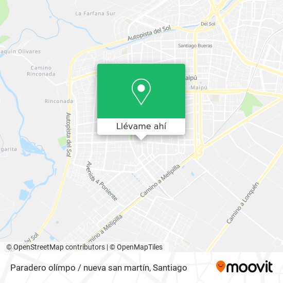Mapa de Paradero olímpo / nueva san martín