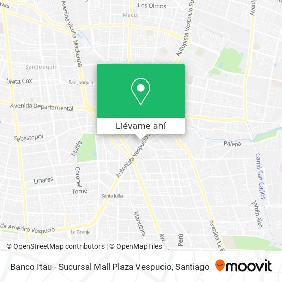 Mapa de Banco Itau - Sucursal Mall Plaza Vespucio